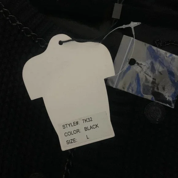 YOANA BARASCHI Black Knit Chain Cardigan Sweater - NWT - Picture 13 of 16